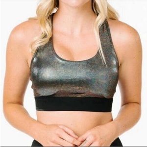 Zyia Racerback Holographic Disco Luxe Silver L